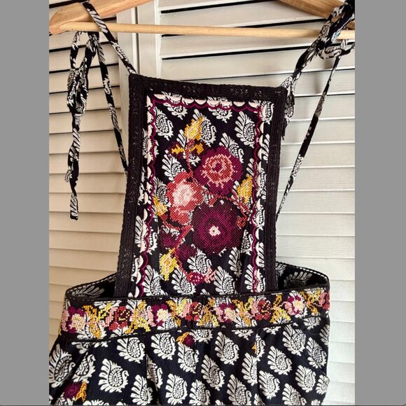 Like New Anthropologie Wide-Leg Embroidered Jumpsuit Size 2 - Picture 7 of 9